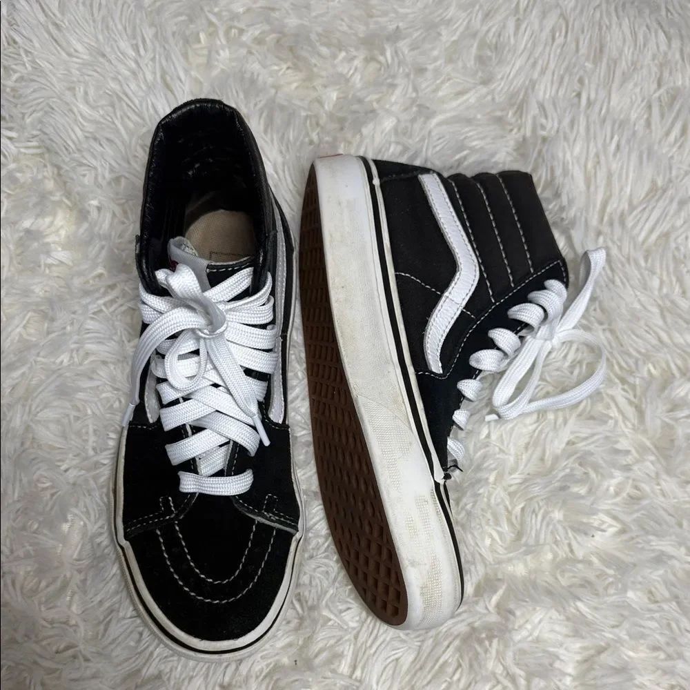 Vans Black and White Kids High-Top Sneakers